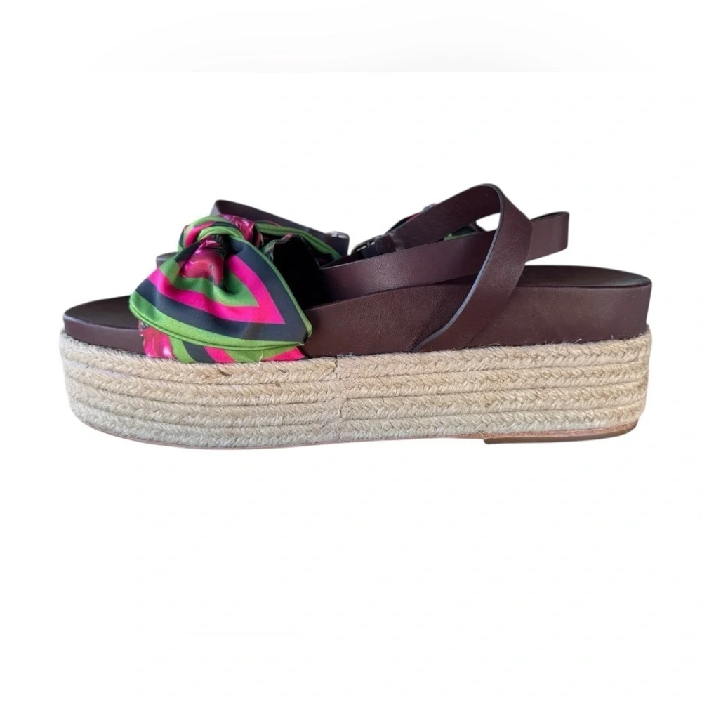 Farm Rio Scarf Raffia Platform Sandals